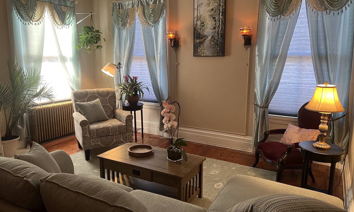 Poughkeepsie Apartment | 1 Br Private Victorian Apt in Convenient City Location on Half Acre Sleeps 4