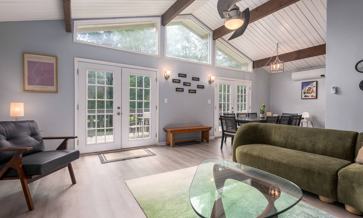Long Pond House | Beautiful house with expansive deck, fire pits, hot tub and 240V EV charger