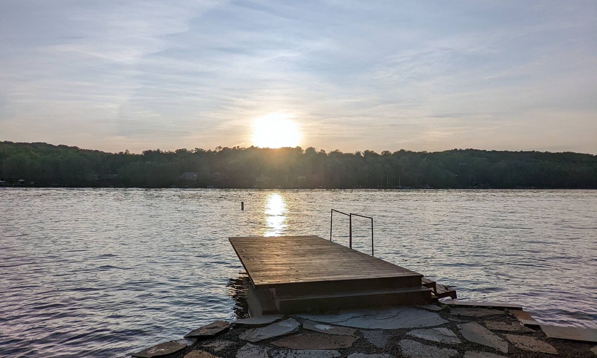 Lake Ariel House | Spacious lakefront home w/deck, firepit, and pergola in Hideout gated community