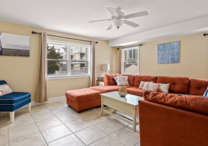 5 bedroom bonus room Town House in the south end of Sea Isle. Covered deck.
