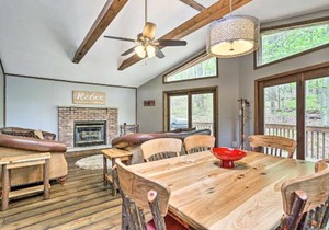 Walk to Lake and Beach Pocono Cabin with Fire Pit