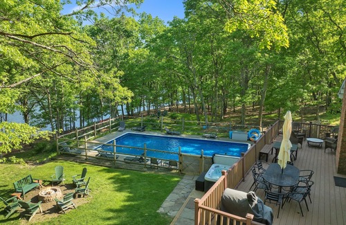 Pocono Mountain Lake House | Pvt Hot Tub, Lakefront, Foliage, Heated Pool, Hike Ping Pong, Foosball