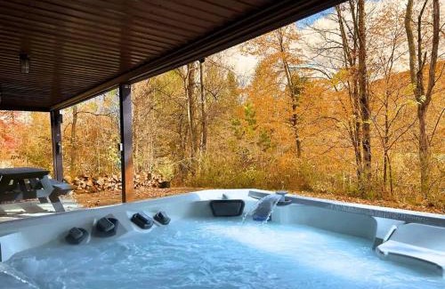 Tunkhannock House | WaterFront Cabin Hot Tub Kayaks Firepit Game Consoles