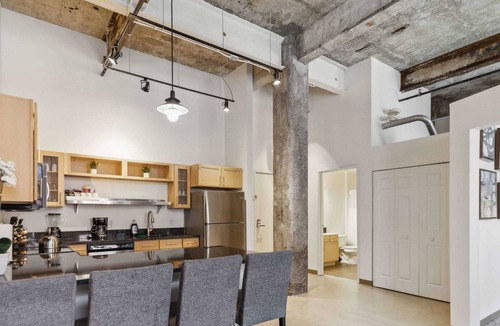 Strip District Apartment | 2BR 2BA Historic Loft Retreat With Pool