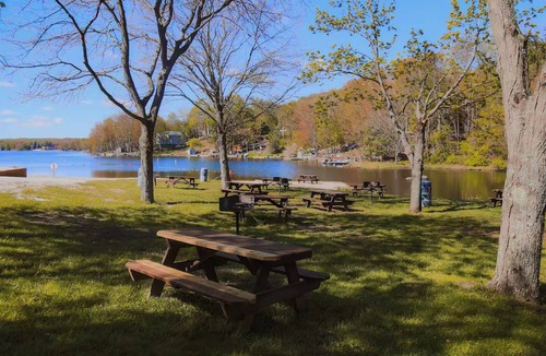 Lake Ariel Cabin | Cozy Poconos Getaway with Firepit, Beach & Lake Access. Minutes to the beach