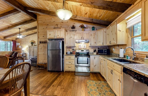 Aska Cabin | Dog-friendly cabin with private hot tub, fenced yard, and gorgeous location