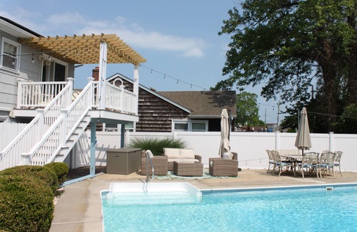 Point Pleasant Beach House | Gorgeous beach house with large pool, private beach, & deck just 3 blocks away!