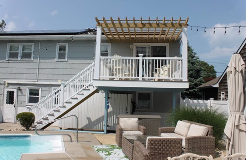 Point Pleasant Beach House | Gorgeous beach house with large pool, private beach, & deck just 3 blocks away!