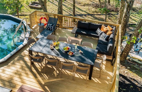 East Stroudsburg Villa | Heated Pool, Sauna, Hot Tub, Firepit & Game Room