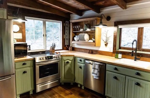 Hendersonville Cabin | Historic Log Cabin, Dreamy Loft Suite, Stone Frpl.