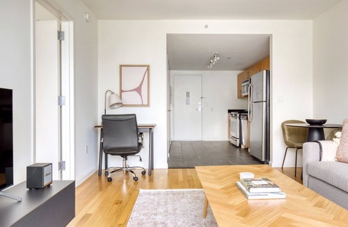 Hunters Point Apartment | Ideal LIC 1BR w/W/D, Elevator & Doorman, near East River, by Blueground