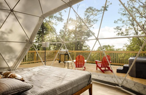 Capon Bridge Apartment | Luxe Dome w/Hot Tub, Full Bath & Mountain View!