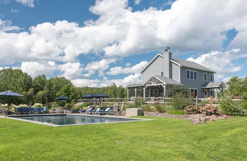 Parksville House | NEVERSINK RETREAT:Custom built house,15 acres,2 fireplaces,heated pool, orchard, creek, dog friendly