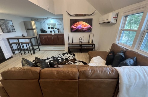 Hopatcong Cabin | Quiet Cottage Loft w/Lake Views, Fire-pit, & Patio Pet. Pet Friendly!