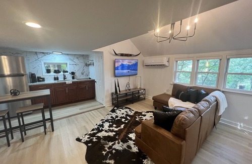 Hopatcong Cabin | Quiet Cottage Loft w/Lake Views, Fire-pit, & Patio Pet. Pet Friendly!