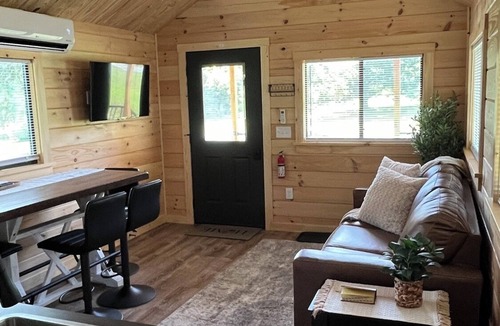 Gaines Cabin | Route 6 Campground presents: Tiny home | One Bedroom with loft