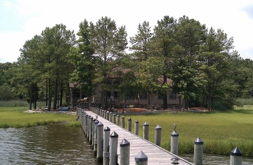 Ocean Pines House | Scenic Water front secluded house with pier and view of the bay overlooking OC