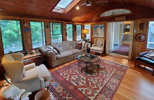 Cold Spring House | Serene wooded 15 acre property with pool and two separate guest houses in summer