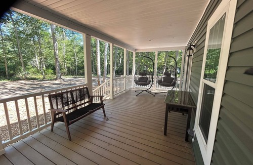Galloway Cabin | Shire House vibrant spacious cabin safe family pet friendly fire pit trails fish