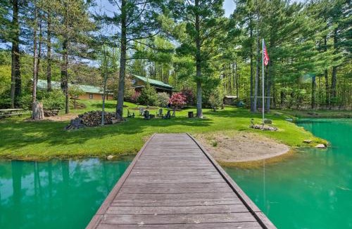Lakeville House | The Red Pine Cabin with Private Pond and Dock!