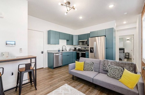 Downtown Columbus Apartment | Trendy Loft Escape with Pool Table Bring Your Pets