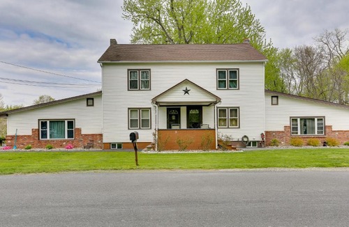 Wallkill House | Waterfront Wallkill Duplex Home with Fire Pits!