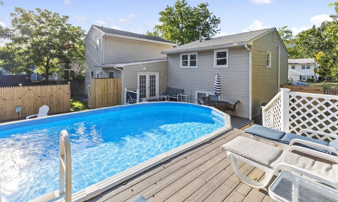 North Cape May House | 6 Bed 4 Bath Cape May POOL & HOT TUB, Dog Friendly Sleeps 14 EV Charging
