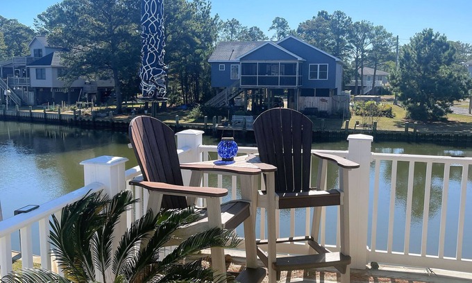 Deep Hole House | Amazing Grace - Spacious Water Front home - Dock, lg outside decks & porch.