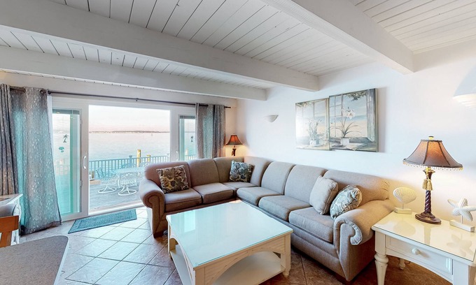 Ocean City House | Central bayfront townhouse in with beautiful decks, sunset views, AC & fireplace