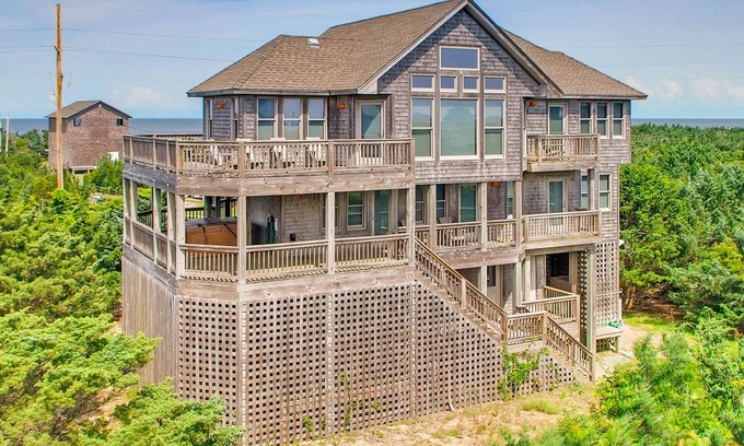 Avon House | Oceanview Home w/Hot Tub, Elevator, Game Room, Community Pool and Tennis